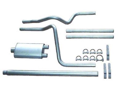 2.25-Inch Aluminized Dual Exhaust System with Standard Turbo Muffler; Rear Exit (97-03 4.6L F-150)