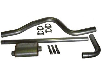 3-Inch Aluminized Single Exhaust System with HVS Welded Muffler; Side Exit (97-03 4.6L F-150)