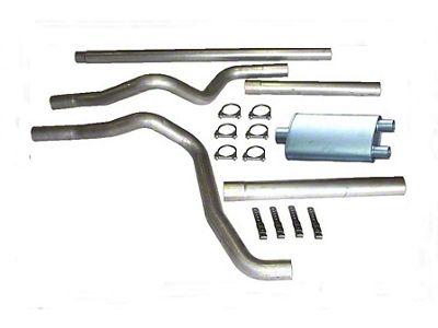 3-Inch Aluminized Dual Exhaust System with Standard Turbo Muffler; Rear Exit (97-03 4.6L F-150)