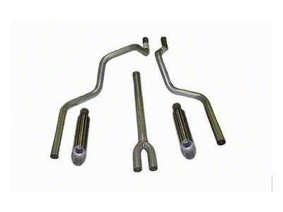 Aluminized Deep-Tone Dual Exhaust System with Painted Blunt Tips; Rear Exit (1997 4.6L F-150)