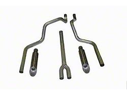 Aluminized Deep-Tone Dual Exhaust System with Painted Blunt Tips; Rear Exit (04-08 4.6L F-150)