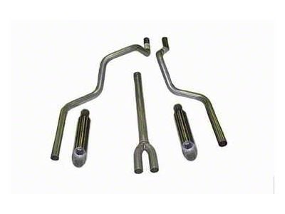 Aluminized Deep-Tone Dual Exhaust System with Painted Blunt Tips; Rear Exit (04-08 4.6L F-150)