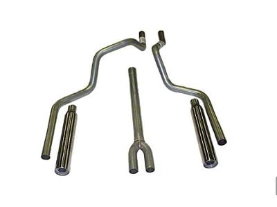 Aluminized Deep-Tone Dual Exhaust System with Stainless Angle Tips; Rear Exit (04-08 4.6L F-150)