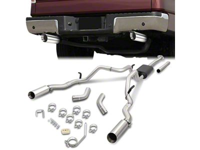 Dual Exhaust System with Polished Tips; Rear Exit (09-10 4.6L F-150)