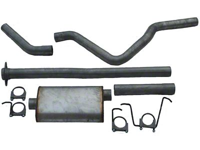 3-Inch Aluminized Single Exhaust System with HVS Welded Muffer; Side Exit (07-08 4.8L Sierra 1500)