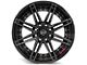 4Play 4P08 Gloss Black with Brushed Face 8-Lug Wheel; 22x12; -44mm Offset (03-09 RAM 2500)