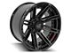 4Play 4P08 Gloss Black with Brushed Face 8-Lug Wheel; 22x12; -44mm Offset (03-09 RAM 2500)