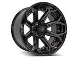 4Play 4P80R Gloss Black with Brushed Face 8-Lug Wheel; 22x12; -44mm Offset (03-09 RAM 3500 SRW)