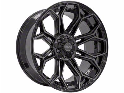 4Play 4P83 Gloss Black with Brushed Face 6-Lug Wheel; 22x12; -44mm Offset (04-08 F-150)