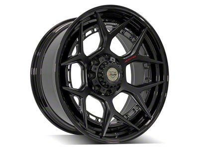 4Play Forged Series 4PF6 Matte Black Center with Gloss Black Barrel 6-Lug Wheel; 22x10; -18mm Offset (04-08 F-150)