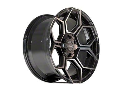 4Play Sport2.0 4PS26 Gloss Black with Brushed Face and Tinted Clear 6-Lug Wheel; 20x9; -6mm Offset (04-08 F-150)