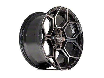 4Play Sport2.0 4PS26 Gloss Black with Brushed Face and Tinted Clear 6-Lug Wheel; 22x10; 0mm Offset (04-08 F-150)