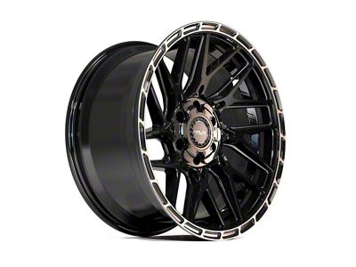 4Play Sport2.0 4PS28 Gloss Black with Brushed Face and Tinted Clear 6-Lug Wheel; 22x10; 24mm Offset (04-08 F-150)