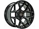 4Play 4P06 Gloss Black with Brushed Face 6-Lug Wheel; 24x12; -44mm Offset (07-13 Sierra 1500)