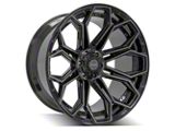 4Play 4P83 Gloss Black with Brushed Face 6-Lug Wheel; 24x12; -44mm Offset (07-13 Sierra 1500)