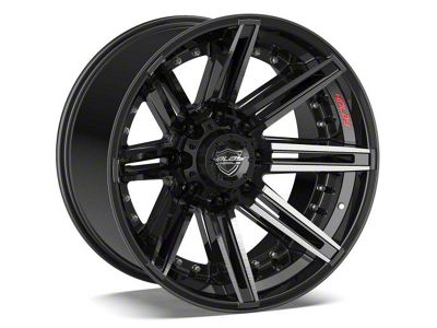 4Play 4P08 Gloss Black with Brushed Face 8-Lug Wheel; 22x10; -24mm Offset (11-14 Sierra 2500 HD)