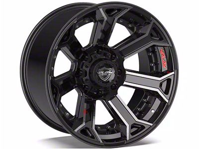 4Play 4P70 Gloss Black with Brushed Face 8-Lug Wheel; 22x10; -24mm Offset (11-14 Sierra 2500 HD)