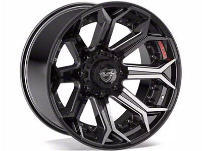 4Play 4P80R Gloss Black with Brushed Face 8-Lug Wheel; 22x10; -24mm Offset (11-14 Sierra 2500 HD)