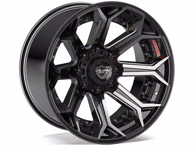 4Play 4P80R Gloss Black with Brushed Face 8-Lug Wheel; 22x10; -24mm Offset (11-14 Sierra 3500 HD SRW)