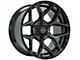 4Play 4P06 Gloss Black with Brushed Face 6-Lug Wheel; 22x12; -44mm Offset (07-13 Silverado 1500)