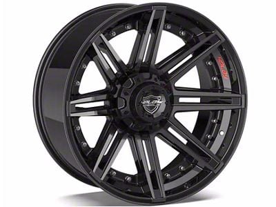 4Play 4P08 Gloss Black with Brushed Face 8-Lug Wheel; 20x10; -24mm Offset (11-14 Silverado 2500 HD)