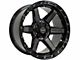 4Play 4P63 Gloss Black with Brushed Face 6-Lug Wheel; 22x12; -44mm Offset (07-14 Yukon)