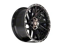 4Play Sport2.0 4PS28 Gloss Black with Brushed Face and Tinted Clear 6-Lug Wheel; 22x10; 24mm Offset (07-14 Yukon)