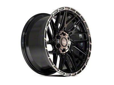 4Play Sport2.0 4PS28 Gloss Black with Brushed Face and Tinted Clear 6-Lug Wheel; 22x10; 0mm Offset (09-14 F-150)