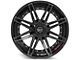 4Play 4P08 Gloss Black with Brushed Face 5-Lug Wheel; 22x10; -24mm Offset (09-18 RAM 1500)