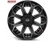 4Play 4P80R Gloss Black with Brushed Face 5-Lug Wheel; 22x12; -44mm Offset (09-18 RAM 1500)