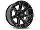 4Play 4P70 Gloss Black with Brushed Face 8-Lug Wheel; 22x10; -24mm Offset (10-18 RAM 3500 SRW)