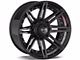 4Play 4P08 Gloss Black with Brushed Face 6-Lug Wheel; 22x12; -44mm Offset (14-18 Silverado 1500)