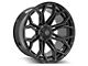 4Play 4P83 Gloss Black with Brushed Face 6-Lug Wheel; 24x12; -44mm Offset (14-18 Silverado 1500)