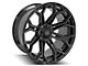 4Play 4P83 Gloss Black with Brushed Face 6-Lug Wheel; 24x12; -44mm Offset (14-18 Silverado 1500)