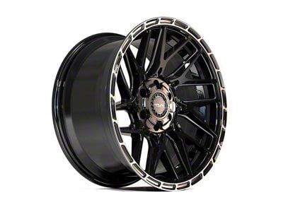 4Play Sport2.0 4PS28 Gloss Black with Brushed Face and Tinted Clear 6-Lug Wheel; 20x9; 18mm Offset (14-18 Silverado 1500)