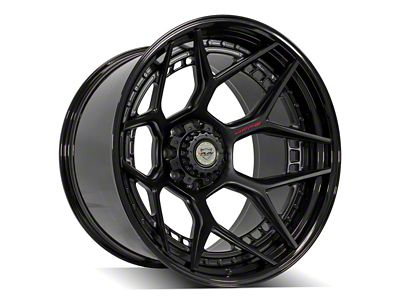 4Play Forged Series 4PF6 Matte Black Center with Gloss Black Barrel 6-Lug Wheel; 24x14; -76mm Offset (15-20 F-150)