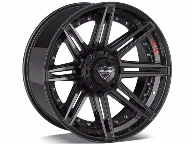 4Play 4P08 Gloss Black with Brushed Face 8-Lug Wheel; 20x10; -24mm Offset (15-19 Silverado 3500 HD SRW)