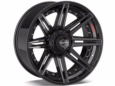 4Play 4P08 Gloss Black with Brushed Face 6-Lug Wheel; 22x12; -44mm Offset (15-20 Tahoe)