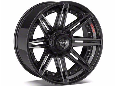 4Play 4P08 Gloss Black with Brushed Face 6-Lug Wheel; 22x12; -44mm Offset (2024 Ranger)