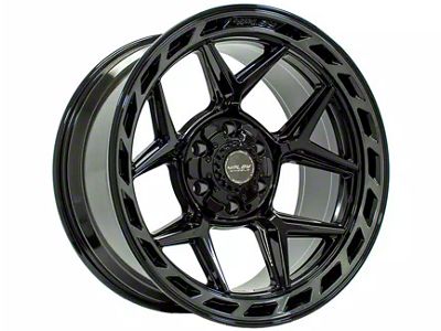 4Play 4P55 Gloss Black with Brushed Face 6-Lug Wheel; 22x12; -44mm Offset (2024 Ranger)