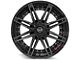 4Play 4P08 Gloss Black with Brushed Face 5-Lug Wheel; 22x12; -44mm Offset (94-01 RAM 1500)