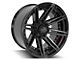 4Play 4P08 Gloss Black with Brushed Face 5-Lug Wheel; 22x12; -44mm Offset (94-01 RAM 1500)