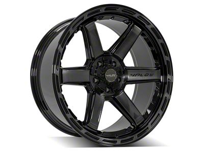 4Play 4P63 Gloss Black with Brushed Face 5-Lug Wheel; 22x10; -18mm Offset (94-01 RAM 1500)