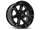 4Play 4P70 Gloss Black with Brushed Face 5-Lug Wheel; 22x10; -24mm Offset (94-01 RAM 1500)