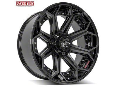 4Play 4P80R Gloss Black with Brushed Face 5-Lug Wheel; 22x10; -24mm Offset (94-01 RAM 1500)