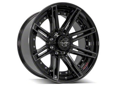 4Play 4P08 Gloss Black with Brushed Face 8-Lug Wheel; 22x10; -24mm Offset (94-02 RAM 2500)