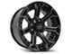 4Play 4P70 Gloss Black with Brushed Face 8-Lug Wheel; 22x10; -24mm Offset (94-02 RAM 2500)