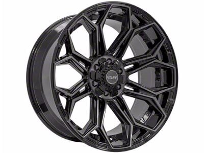 4Play 4P83 Gloss Black with Brushed Face 6-Lug Wheel; 22x12; -44mm Offset (99-06 Sierra 1500)