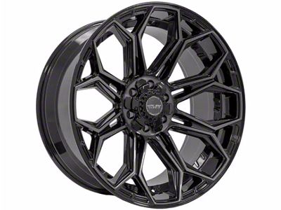 4Play 4P83 Gloss Black with Brushed Face 6-Lug Wheel; 22x12; -44mm Offset (23-24 Canyon)