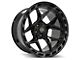 4Play 4P55 Gloss Black with Brushed Face 5-Lug Wheel; 22x12; -44mm Offset (05-11 Dakota)